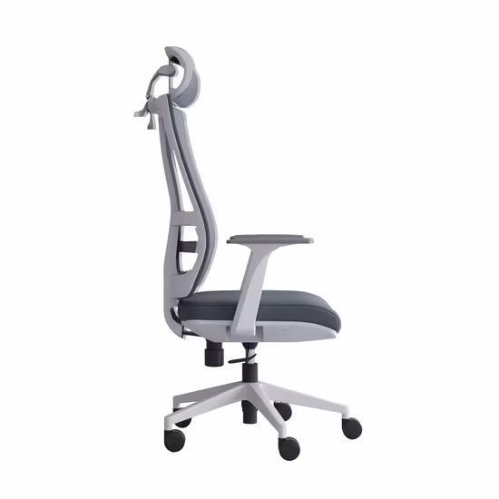 Günstiger ergonomischer Bürostuhl mit Rückenlehne aus Netzstoff und Kopfstütze