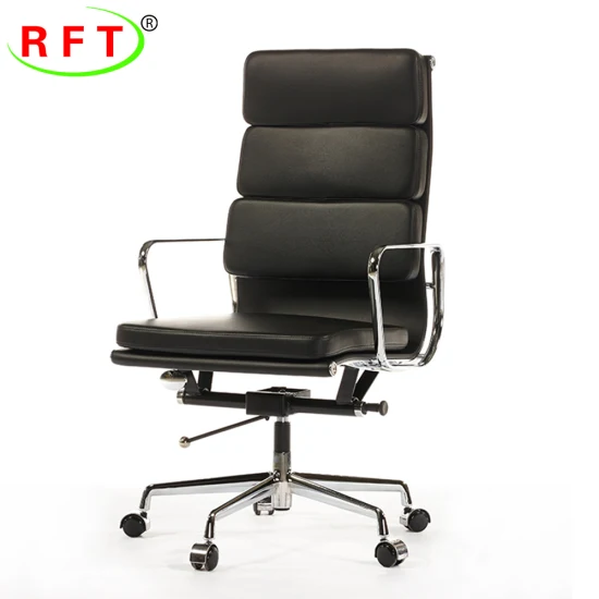 Luxuriöser, ergonomischer Chef-Manager-Computer-Executive-Bürostuhl aus Leder mit hoher Rückenlehne